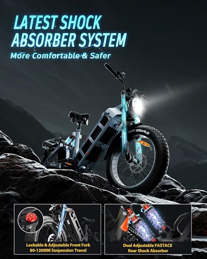 2025 Juliet Pro 2/Juliet Electric Bike for Adults 43MPH/34MPH Peak 5400W/1200W 60V 70AH/48V 60AH Ebike 220+Miles Long Range Electric Bike 20"*4.0 Fat Tires Step Thru Full Suspension Electric Bycicle