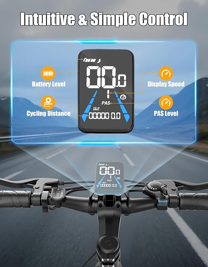 Electric Bike for Adults, 1500W Peak E bike with 48V 12Ah Internal Removable Battery, 26" Electric Bicycle Up to 25MPH, 65 Miles Long Range, 5 Modes & 7 Speeds, Lightweight Cruiser E-bike for Commute