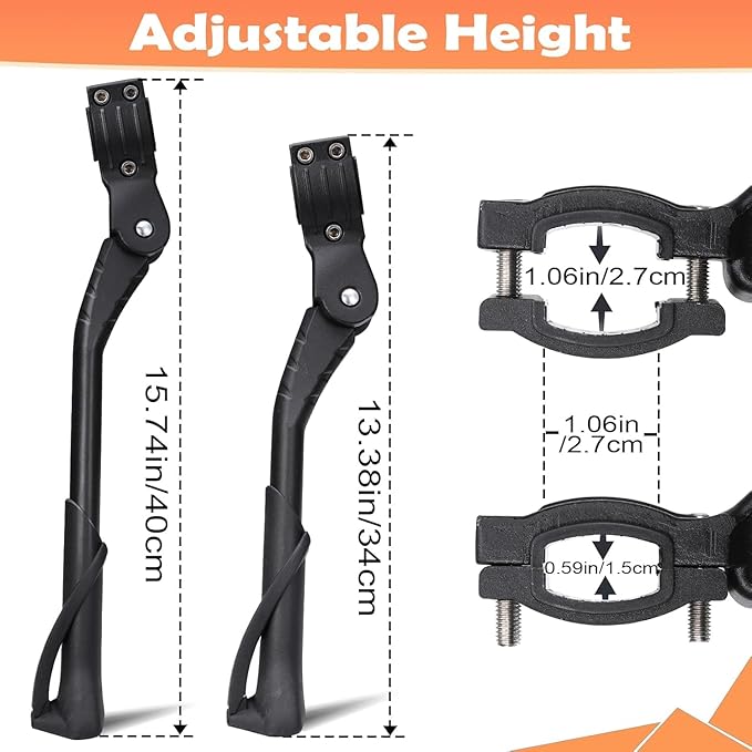 Bike Kickstand for Adult Bikes,Aluminum Alloy Bicycle Kickstand Adjustable for 24-29 Inch,Bicycle Kickstand for Mountain Bike, Trek Bike, Road Bike, City Bike,Non-Slip Sole (style-3)
