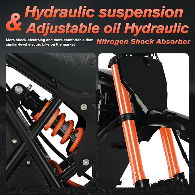Electric Dirt Bike 3000W for Adults/Teens, 220Nm High-Torque Brushless Motor, 45° Slope Climbing, 38 MPH Off-Road Motorcycle with 48V 21Ah Removable Battery & Hydraulic Brakes