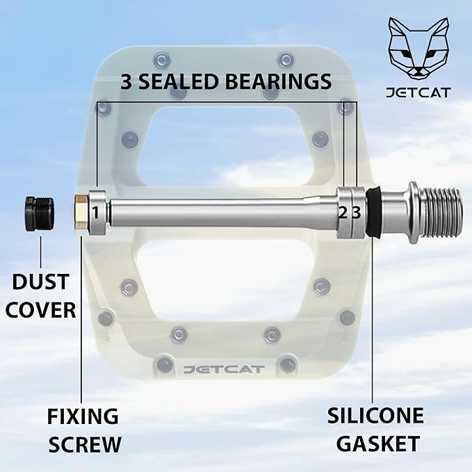 Mountain Bike Pedals Flat - MTB Pedals Flat, Bicycle Pedals for BMX/MTN/Road/Gravel/EBike, BMX Pedals, Platform Pedals, Adults & Kids Bike Replacement Upgrades Parts 9/16