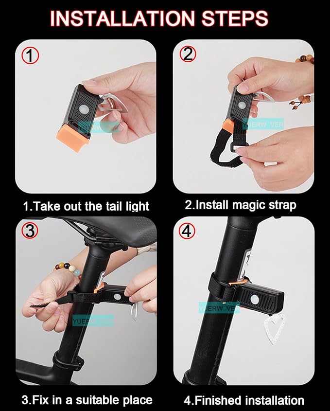 Bike Tail Light LED Rechargeable Rear Bicycle Light for Night Riding Cycling Bright Back Mountain Bike Ebike Accessories Waterproof Safety Warning Light for Adult Kids