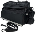 BiKase Big Daddy Expandable Rack Bag with Panniers, Ideal for E-bikes & Bicycles - Waterproof Rear Bike Trunk with Ice Compartment, Phone & Bottle Pockets, Reflective for Safety