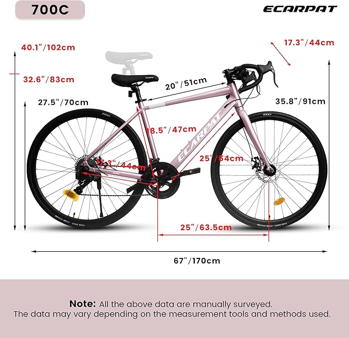 700C Bent Handlebar Road Bike,16 Speed Hybrid Road Bike,Men's and Women's Hybrid Commuter Bike