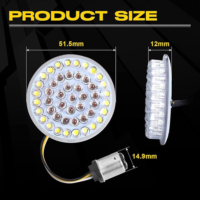 LX-LIGHT Pair 2'' Bullet Style 1157 Front LED Turn Signal Light Kit Compatible with Dyna Softail Touring Street Glide Road King 1986-2023 Honda Yamaha Motorcycles