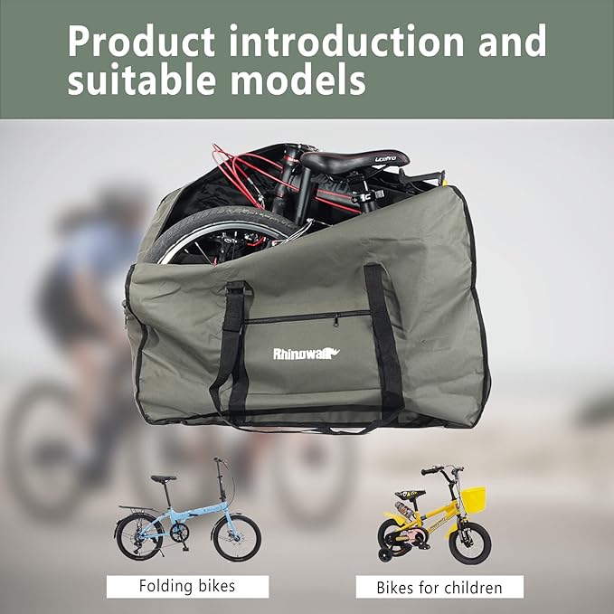 CamGo 20 Inch Folding Bike Bag - Wear-resistant Bicycle Travel Case Outdoors Bike Transport Bag for Cars Train Air Travel (Army Green, 20 inch)