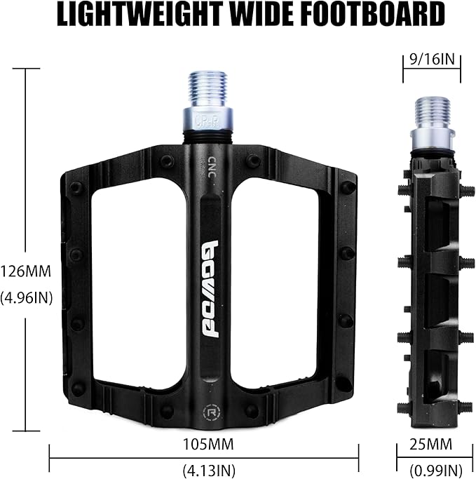 Bike Pedals 9/16" Lightweight Non-Slip Bicycle Platform Pedals - Fits Most Adult Bikes & Mountain Bikes &MTB, Road Bikes and Slip-Resistant Design
