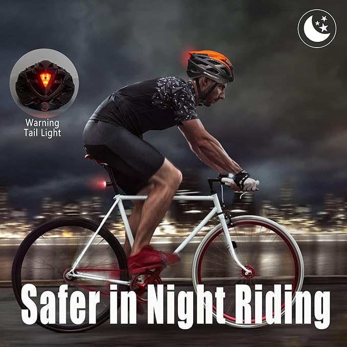 Bike Helmet, Basecamp Bicycle Helmet with Rear Light & Detachable Magnetic Goggles Lightweight Cycling Helmet Adjustable for Adult Men Women Mountain & Road (BC-069)