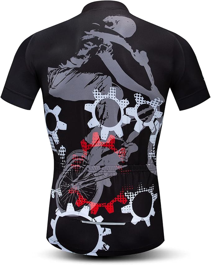 Men's Cycling Jerseys Tops Biking Shirts Short Sleeve Full Zipper Bike Clothing