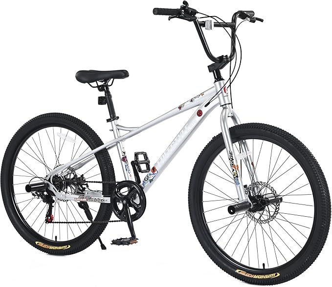 Freestyle Teen Bike Double Disc Brakes 26 inch BMX Bike High-Aluminum/Carbon Steel Frame, for for Teen Bike and Adult Bikes, with 2 Pegs, Bicycles for Men and Women, Multiple Colors