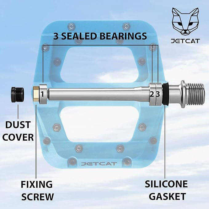 Mountain Bike Pedals Flat - MTB Pedals Flat, Bicycle Pedals for BMX/MTN/Road/Gravel/EBike, BMX Pedals, Platform Pedals, Adults & Kids Bike Replacement Upgrades Parts 9/16