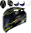 Full Face Motorcycle Helmet Racing Motocross Helmets with Pinlock Compatible Clear&Tinted Visors DOT Model Approved Street Bike Helmet