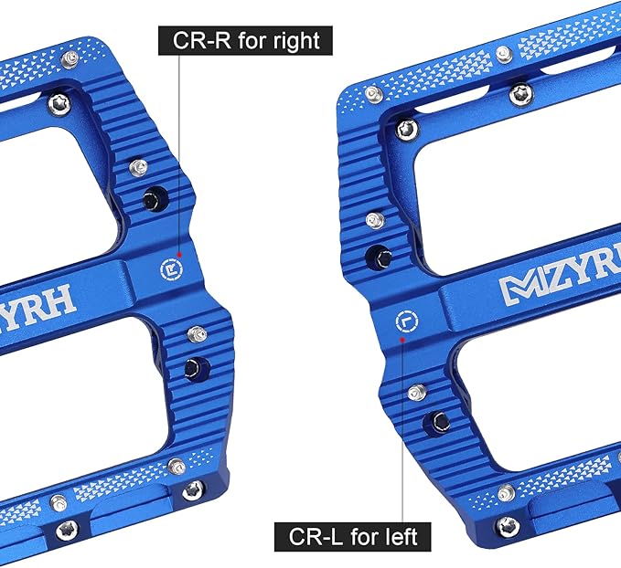 MZYRH Road/Mountain Bike Pedals MTB Pedals Bicycle Flat Pedals 3 Bearings 9/16” Aluminum Alloy Bicycle Platform Pedals for BMX MTB