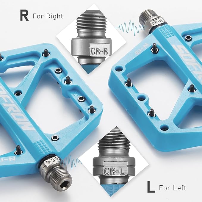 Nylon Bike Pedals, Lightweight Mountain Bicycle Pedals for BMX/Road Bikes, Lightweight, Non-Slip, Perfect for Mountain & Road Biking