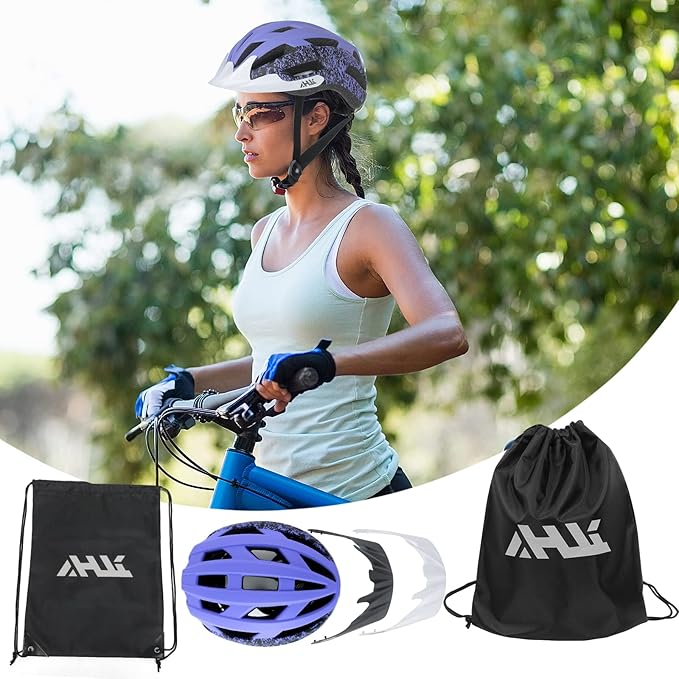 Youth Adult Road Bike Helmet, Men Women Adjustable Mountain Bicycle Helmet with Detachable Visor, 2 Sizes for Age 8-14+ Youth, Kids, Adult