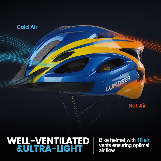Adult Bike Helmet for Commuting and Cycling, Bicycle Helmet with Rechargeable Rear LED Light & Magnetic Goggles & Removable Sun Visor, Mountain and Road Bicycle Helmets for Men and Women 3 in 1