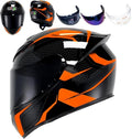 Full Face Motorcycle Helmet Racing Motocross Helmets with Pinlock Compatible Clear&Tinted Visors DOT Model Approved Street Bike Helmet
