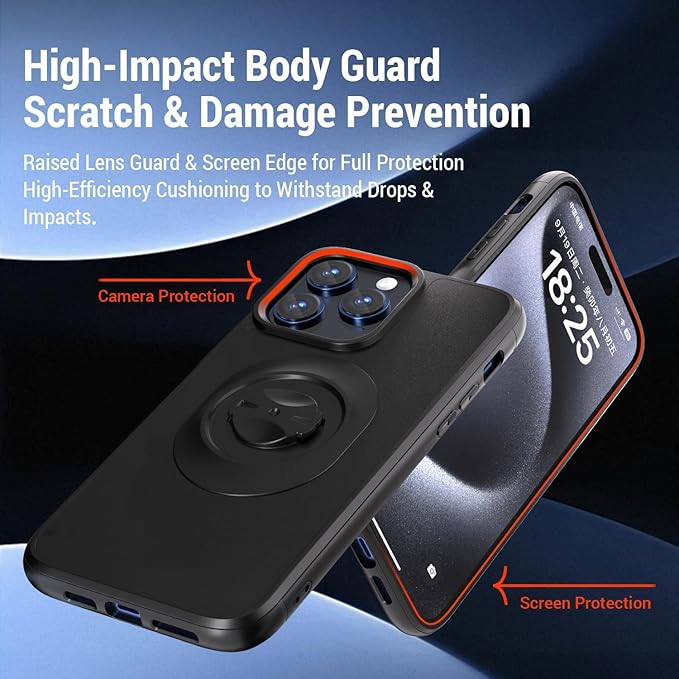 Bike Phone Case – Compatible with iPhone Air, Slim Shockproof Cover with Secure Lock-in Design, Fits Quarter-Turn Mounts Using Garmin-Style Interface Black