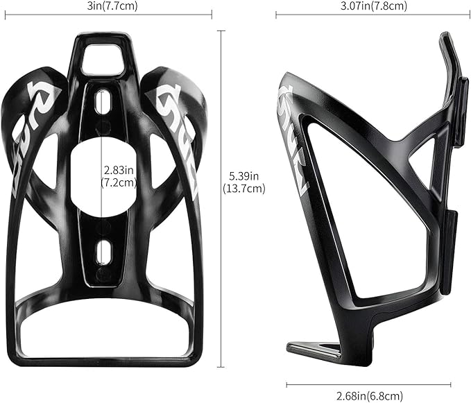 Bike Water Bottle Cage Ultra-Light Bicycle Bottle Holder Universal Bike Cup Holder Rack for Bicycle, Cycling, MTB, Road/Mountain Bikes 2 Pack - Black