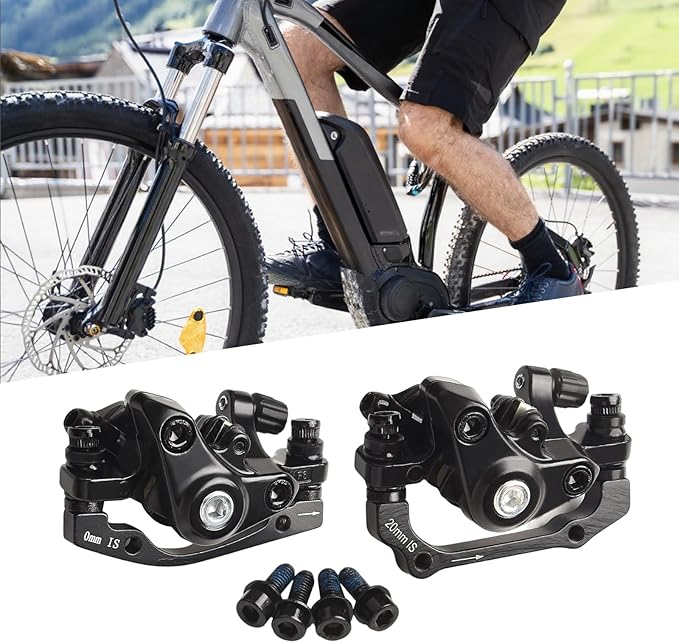 Bike Disc Brake Kit, Mechanical Disc Brakes Aluminum Alloy Caliper Mechanical Disc Brake Caliper Set Front And Rear For Electric Bike Mountain Bike Road Bike Folding Bike (rear brake)
