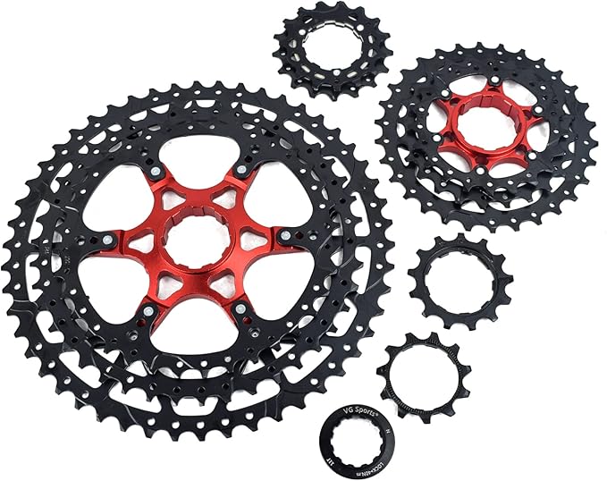 VG SPORTS 8/9/10/11/12 Speed Ultra-Light Bike Cassette for Mountain Bike 11-40T/11-42T/11-46T/11-50T/11-52T MTB Cassette Lightweight Aluminum Bracket Cassette