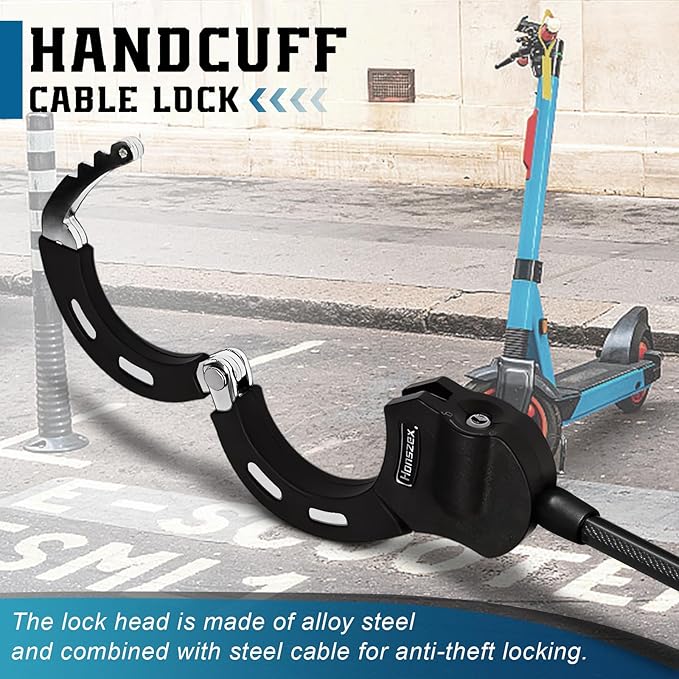 Electric Scooter Lock, Anti-Theft Cable Lock with Key, 39.37inch for E-Scooter, Electric Bike, Bicycle, Motorbikes