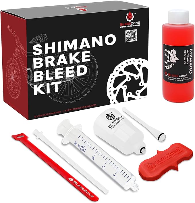 BleedZone Shimano Brake Bleed Kit with Mineral Oil - Hydraulic Brake Bleed Kit for Shimano Disc Brakes, Bike Brake Bleeder Kit, MTB Brake Bleed Kit, and Mineral Oil Brake Maintenance