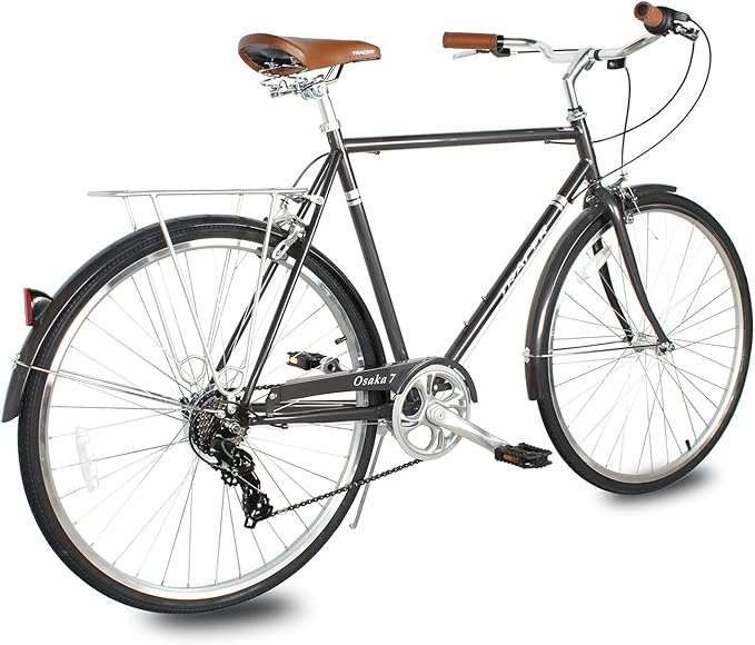 Tracer Osaka Hybrid Bikes, Steel Frame, Shimano Nexus Inter 3/7 Speed, Brown Seat Brown Grips, Road Bike, City Bike, Multiple Colors