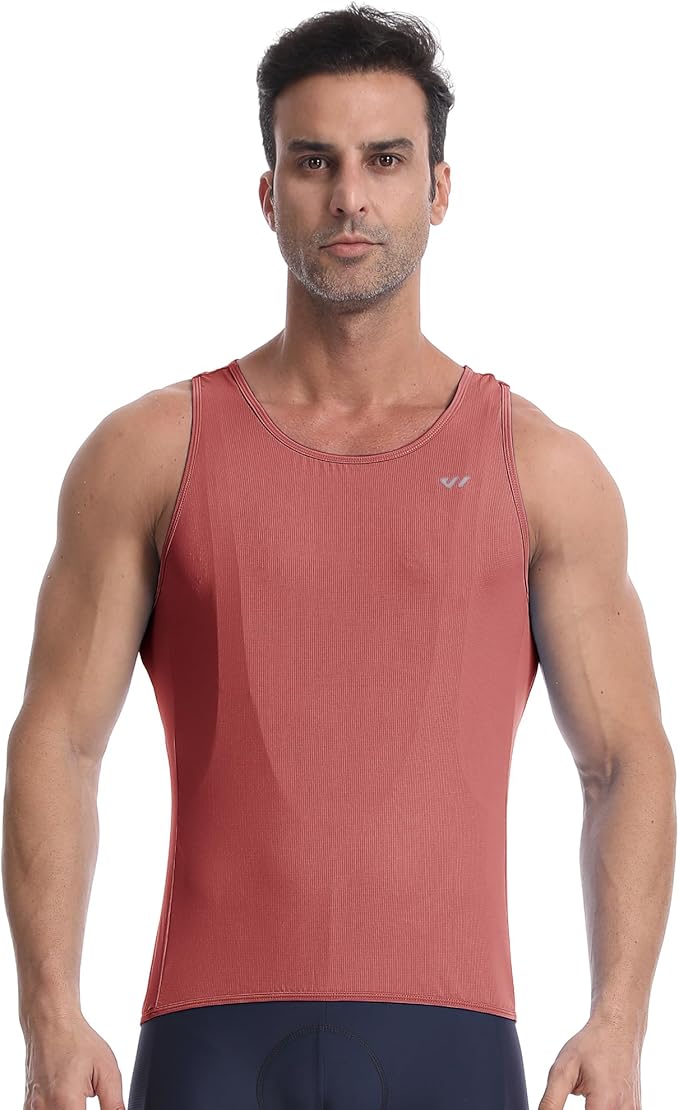 Lo.gas Sleeveless Cycling Jersey Men, Biking Base Layer Breathable and Lightweight with Back Pocket Sports Vest
