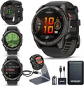 Garmin Fenix 8 Pro, 51mm, AMOLED Display, Premium Multisport GPS Smartwatch, inReach Technology for Emergency Survival, Health Tracking | Carbon Gray/Black, Signature Series Power Bundle