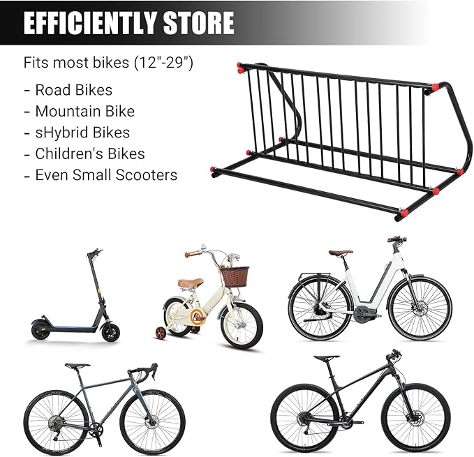 Commercial Grid Bike Rack - Heavy Duty Metal Floor Bike Stand, Outdoor Bicycle Rack for Garage, School, Outdoor Parking, Bike Shop, 10-Bicycle Capacity (Single & Double Sided)