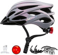 KINGBIKE Bike Helmet for Adult Men Women Youth Road Commute Mountain Cycling Helmets with USB Rechargeable Light Replaceable Padding and Visors Lightweight 20.4-23.6in