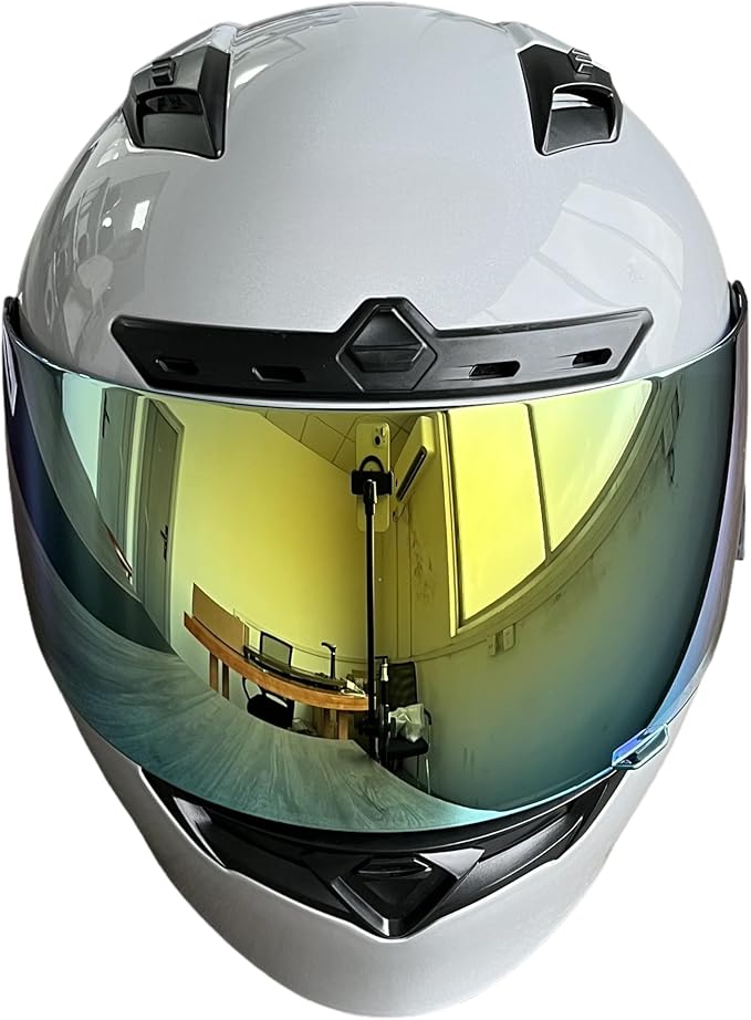 Qualifier DLX Helmet Visor,UV Protection Motorcycle Helmet Face Shield Compatible with Bell Qualifier DLX Mips/Qualifier/Star/Vortex/RS-1/RS-2/Revolver (Revo Deep Gold)