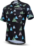 Cycling Jersey Men USA Summer Bike Short Sleeve 3-Pockets Breathable Quick-Dry Shirt S-3XL