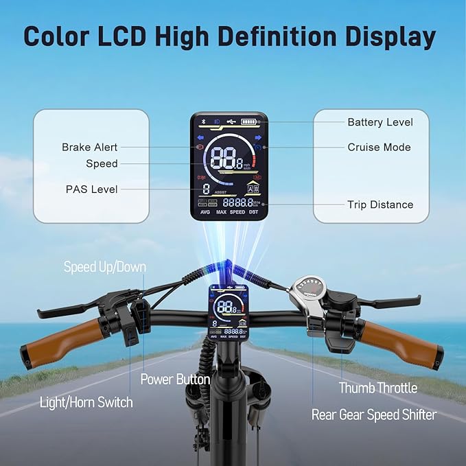 EDIKANI Electric Bike for Adults 25MPH 1500W Peak 26" Comfortable Step-Through Ebike with 48V Internal Battery Adjustable Stem Best Electric Bicycle for Women Commuter up to 70 Miles EDM02