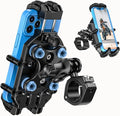 Motorcycle Phone Mount-[Triple Vibration Dampener] & [Metal Adjustment Arm]，Motorcycle Cell Phone Holder, Bike Phone Mount for iPhone 17 16 15 Pro Max, 5.4-7.2" Smartphones
