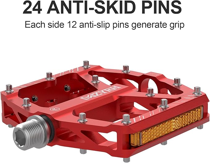 MZYRH Mountain Bike Pedals MTB Pedals,9/16" Non-Slip Lightweight Aluminum Alloy Bicycle Pedals for Road Mountain BMX MTB