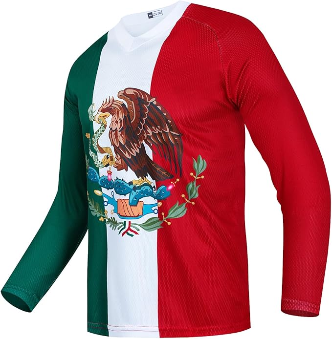 JPOJPO Men's Mountain Bike Jersey Long Sleeve MTB Off-Road Racing Downhill Motocross Shirts Quick Dry&Moisture-Wicking Tops