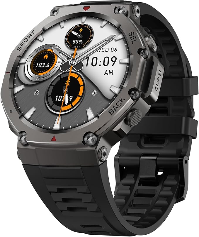 GPS Smart Watches for Men, Full Metal Body, 1.43" Display, 60 Days Battery, Answer/Make Call, Fitness Tracker with Heart Rate/SpO₂, 5ATM Waterproof, Compass/Altimeter SmartWatch for Android & iPhone.