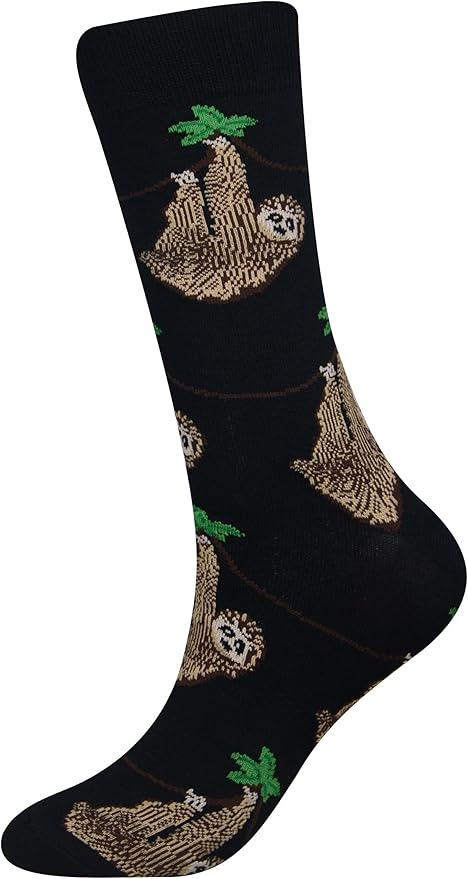 Cansok Men's 2/4 Packs Fun Crazy Novelty Dress Crew Socks