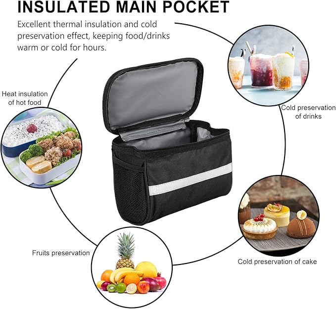 Lixada Bike Baskets Bag with Reflective Stripe Bicycle Handlebar Bag Bike Frame Bag Bicycle Bag Bike Front Tube Bag Bike Pannier Bag