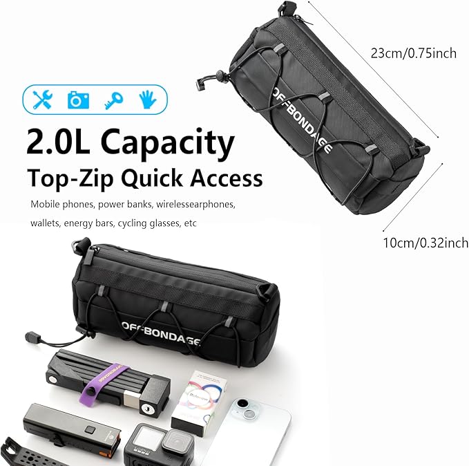 Bike Handlebar Bag for Bicycle Front Storage Bag Waterproof Shoulder Bag with Shoulder Strap for Road Mountain Bike Bikepacking