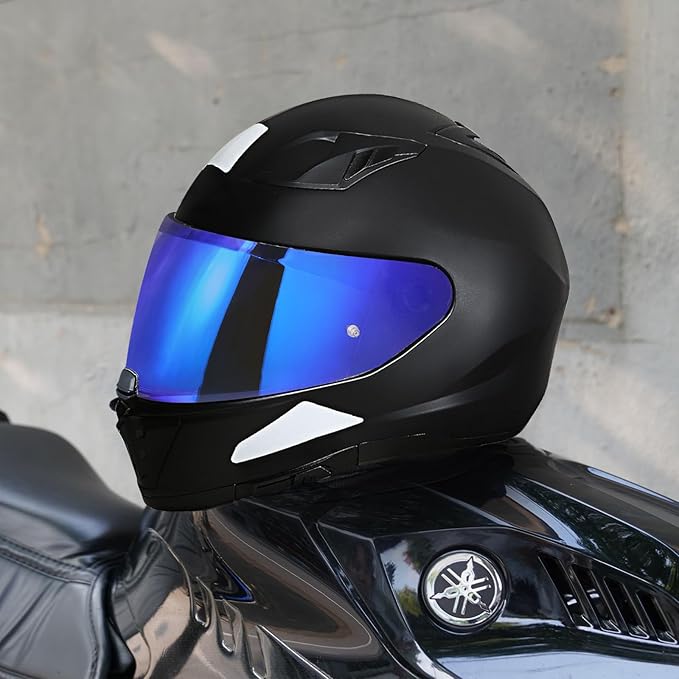 Hj-31 Motorcycle Helmet Visor,Shield Replacement Visor for i10 /i70,Motorcycle Visors,Motorcycle Helmet Visor Accessories(Chrome Blue)