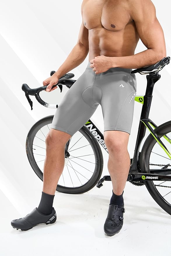 Nepest Men's Bike Shorts 4D Padded Cycling Road Biking Riding Biker Bicycle Mountain Cycle Shorts Zipper Pockets