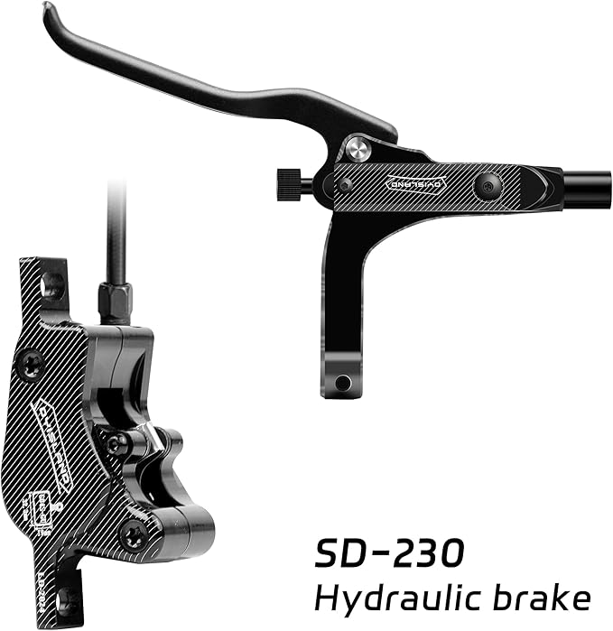 SD-230X MTB Hydraulic Disc Brake Set 2-Pistons/4-Pistons,Aluminum Front and Rear Two-Finger Brake levers,Brake Kit for Mountain Bike