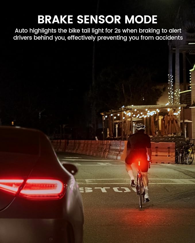 RAVEMEN TR150/TR250 Bike Tail Light, 280° Visible Bike Rear Light with Brake Detection and Auto On Off Feature, 3 Mounting Options