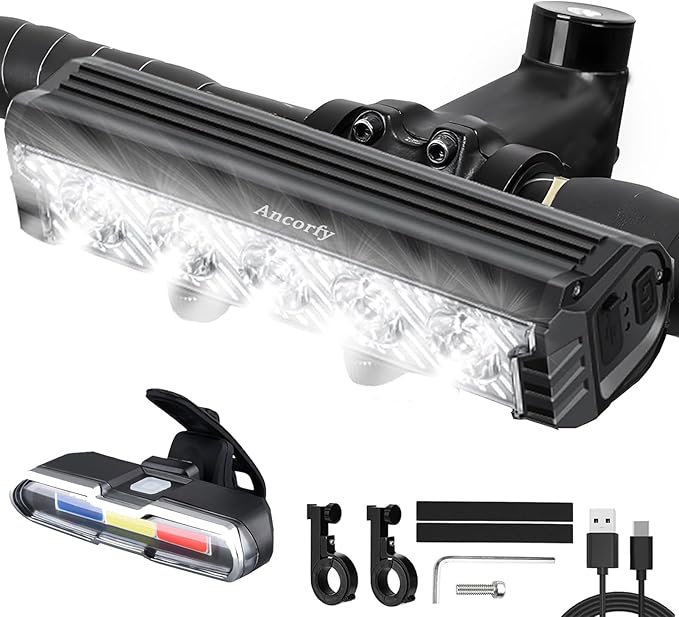 Super Bright LED Bike Light, USB Rechargeable Bicycle Headlight, Waterproof Bike Headlight, 5 Modes 2500 Lumen Bicycle Headlight, MTB Off-Road Cycling Commuting
