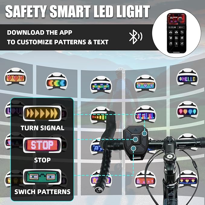 Smart Bike Helmet with Light: Bicycle Helmets for Adult Teens for Mountain & Road Cycling Electric Scooter Skateboard Skating