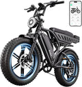TST Electric Bike for Adults 1500W Peak 20" Fat Tire All-Terrain E-Bike 60/130 Miles 28 MPH Electric Dirt Bike - 48V 15/30 AH Battery Tested to UL 2849 Powered Electric Bicycle