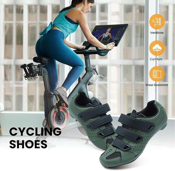 Men's Cycling Shoes – 2 & 3 Bolt Look Delta Cleat Spin Bike Shoes - Compatible with SPD Clips – Perfect for Indoor & Outdoor Road Cycling